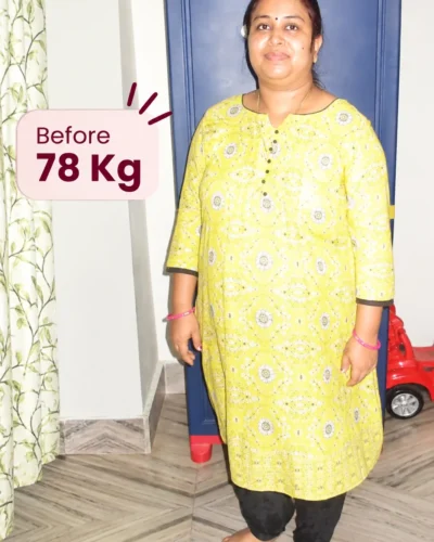 Flab2Fit client transformation — before, 78 kg