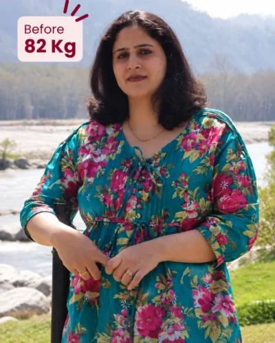 Flab2Fit client transformation — before, 82 kg